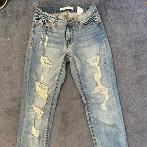 Torn boyfriend jeans